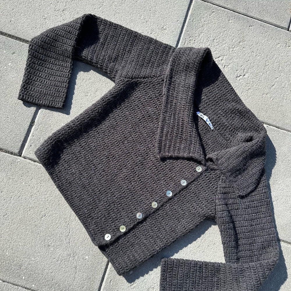 Zara Dark Gray Button-Up Cardigan